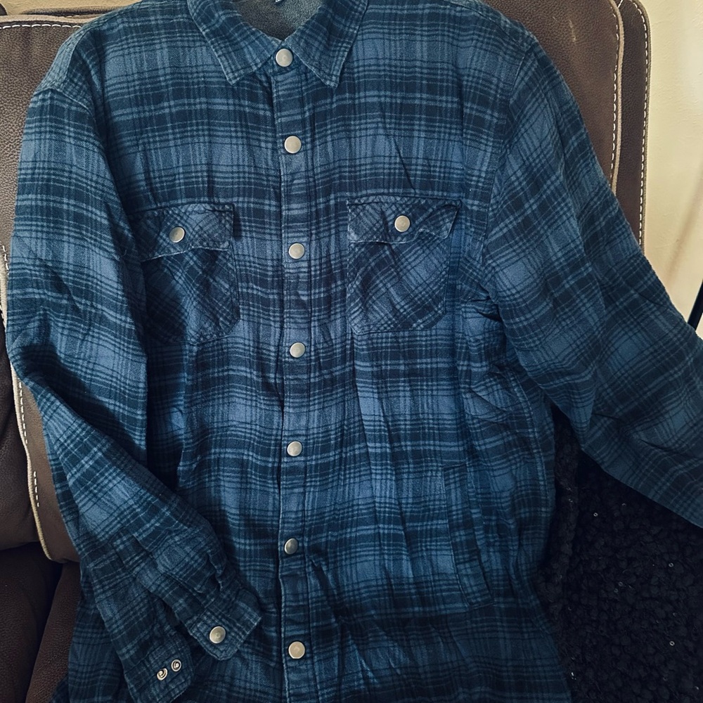 Men's Blue Plaid fleece lined Jacket